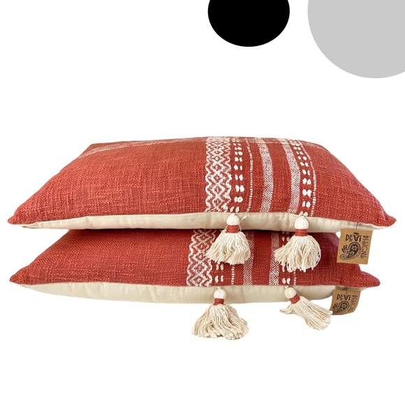 Devi Design Accents Decorative Pillow With Tassel 2 Pillows Poshmark